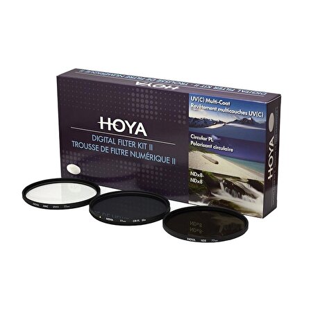 Hoya 55mm UV + Slim CPL + ND8 Digital Filter Kit II 3'lü Filtre Seti