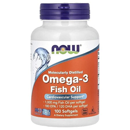 Now Foods Omega-3 Fish Oil 100 Softgels