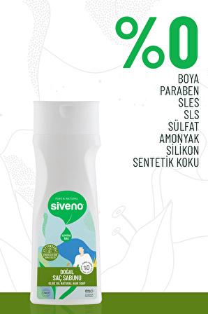 Siveno %100 Doğal Saç Sabunu Zeytinyağlı Bal Avokado 9 Değerli Bitki Erkekler Için Bitkisel Şampuan 300 ml