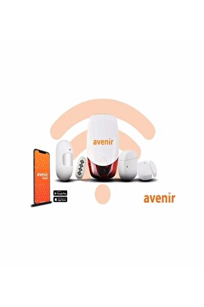 AvenirAv-02wf Wifi Akıllı Ev Alarm Sistem Seti (2 Kapı/pencere Sensörü) (1pır) (1kumanda)