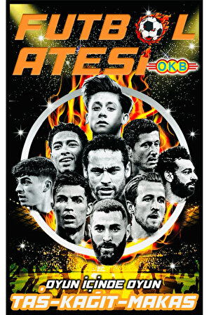 Futbol Ateşi Taş-Kağıt-Makas Sporcu 50 Poşet Içerisinde Toplam 100 Adet Kutulu Futbol Oyun Kartı