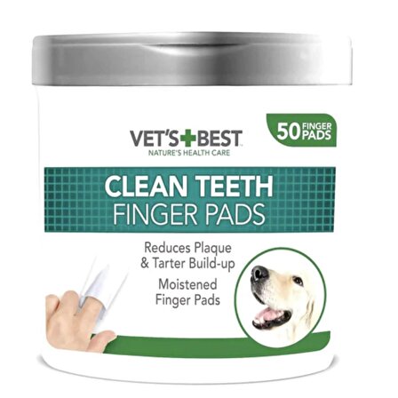 Vets Best Clean Teeth Köpek Diş Temizleme Parmak Pedi 50 Adet