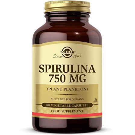 Solgar Spirulina 750 mg 80 Kapsül