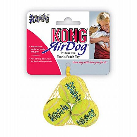 Kong Air Squeaker Tenis Topu XSmall Köpek Oyuncağı 3 Adet 4 cm