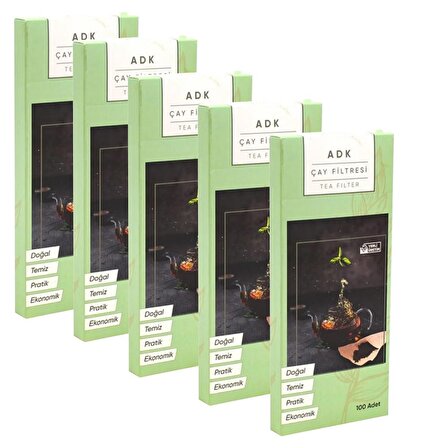 ADK 5 Paket 100 lü 500 Adet Çay Filtresi Torbası Demlik Filtre cin354-5