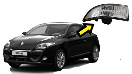 Renault Megane 3 - Fluence - Latitude Ayna Sinyali Sağ (Sürücü tarafı)