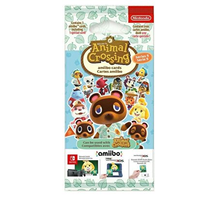 Nintendo Animal Crossing Amiibo Kart Seri 5 Card Pack (3 Cards)