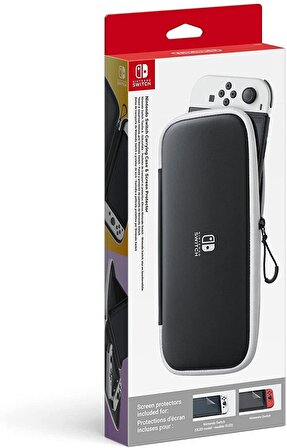 Nintendo Switch OLED Çanta & Ekran Koruyucu Orijinal Lisanslı Carrying Case Screen Protector