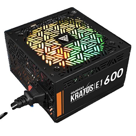 GAMDIAS KRATOS E1-600, 600W, RGB, GAMING PSU (BOX)