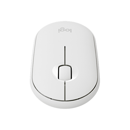 LOGITECH M350 Pebble Kablosuz Mouse (Beyaz) İnce ve Sessiz (910-005716)