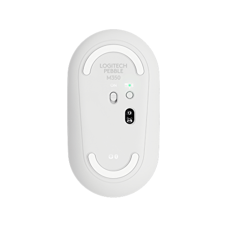 LOGITECH M350 Pebble Kablosuz Mouse (Beyaz) İnce ve Sessiz (910-005716)