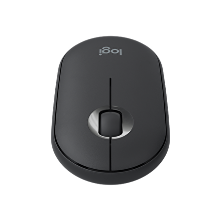 LOGITECH M350 Pebble Kablosuz Mouse (Siyah) İnce ve Sessiz (910-005718)