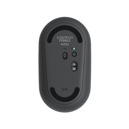 LOGITECH M350 Pebble Kablosuz Mouse (Siyah) İnce ve Sessiz (910-005718)