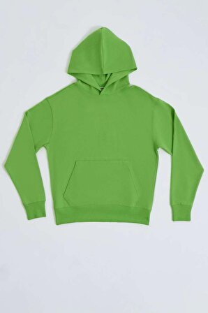 The Recolor Organik Kapüşonlu Uzun Kollu Erkek Sweatshirt - Yeşil