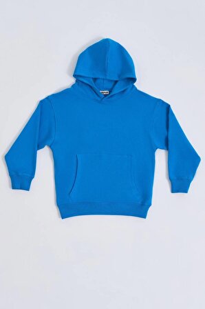The Recolor Organik Kapüşonlu Uzun Kollu Erkek Çocuk Sweatshirt - Mavi