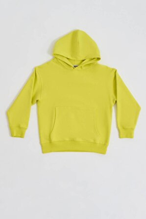 The Recolor Organik Kapüşonlu Uzun Kollu Erkek Çocuk Sweatshirt - Sarı