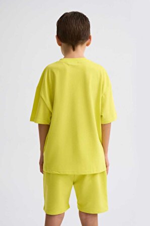 The Recolor Organik Kısa Kollu Yuvarlak Yaka Erkek Çocuk Tişört - Sarı