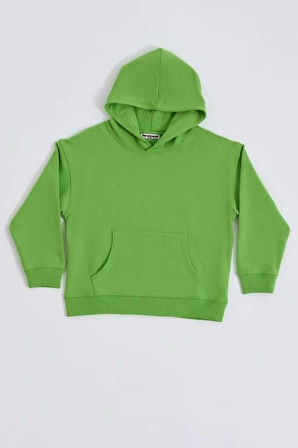 The Recolor Organik Kapüşonlu Uzun Kollu Kız Çocuk Sweatshirt - Yeşil