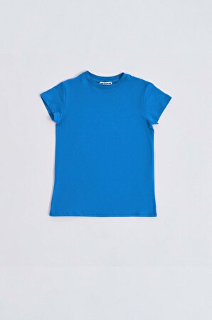 The Recolor Organik Kısa Kollu Kız Çocuk Tişört - Mavi