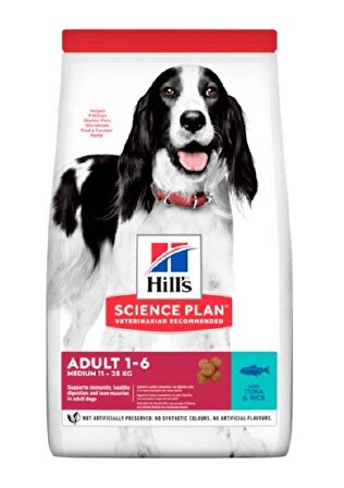 Hill's Science Plan Medium Adult Ton Balıklı ve Pirinçli 2.5 kg Yetişkin Köpek Maması