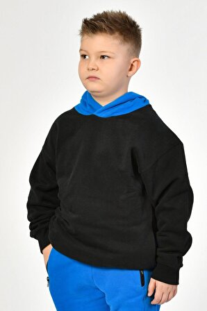 Noori Noori Cepli Kapüşonlu Erkek Çocuk Sweatshirt  - Siyah