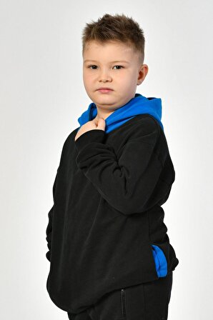 Noori Noori Cepli Kapüşonlu Erkek Çocuk Sweatshirt  - Siyah