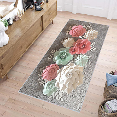 Dijital Baskı Yıkanabilir Kaymaz Taban Salon Halısı Ve Yolluk RVG0237