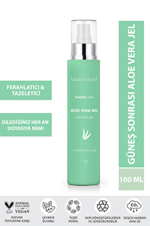 Bade Natural Sun Care Nemlendirici Aloe Veralı Güneş Sonrası Jel 100 ml