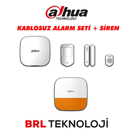 Dahua Kablosuz Alarm Seti + Siren ARC3000H-03-GW2