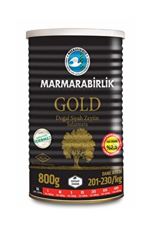 Marmarabirlik Gold (XL) 201-230 Salamura Az Tuzlu Siyah Zeytin
