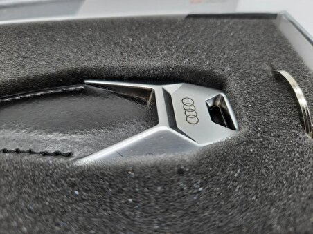 Audi Uyumlu Dört Halkalı Deri Anahtarlık 