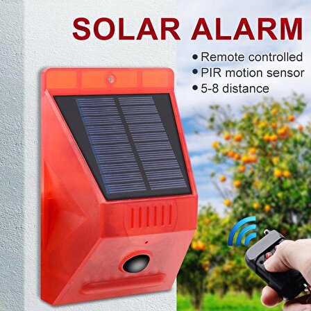 Gaman Gmn1290 Bağ Bahçe Arazi Müstakil ev için Güneş Enerjili Sesli ve Işıklı Uyarı Sistemi 120db Yabani Hayvan Kovucu Hırsız Kovucu Alarm