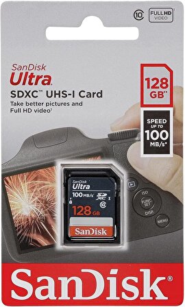 SanDisk Ultra 128GB 100MB/s SDXC Hafıza Kartı SDSDUNR-128G-GN3IN