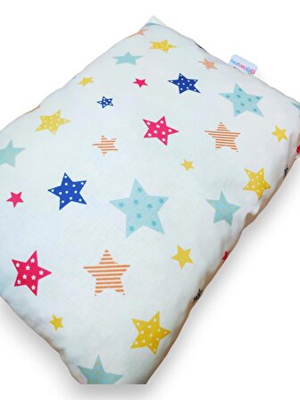 Yastık Bebek Çocuk 30x40 Cm Pamuk Kumaş Renkli Yıldızlar