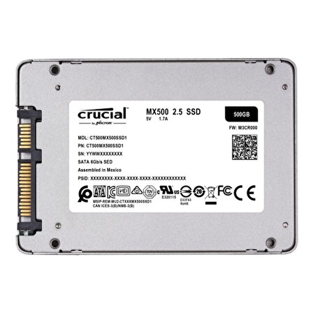Crucial CT500MX500SSD1 Sata 3.0 500 GB SSD