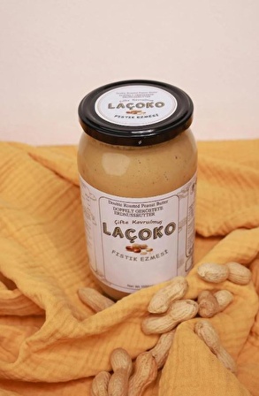 LAÇOKO 3 Kg İsme – Kişiye Özel Şekersiz, Saf, Katkısız Fıstık Ezmesi Glutensiz, Vegan, Doğal Çifte Kavrulmuş Yer Fıstığı Ezmesi (3 KG) Peanut Butter