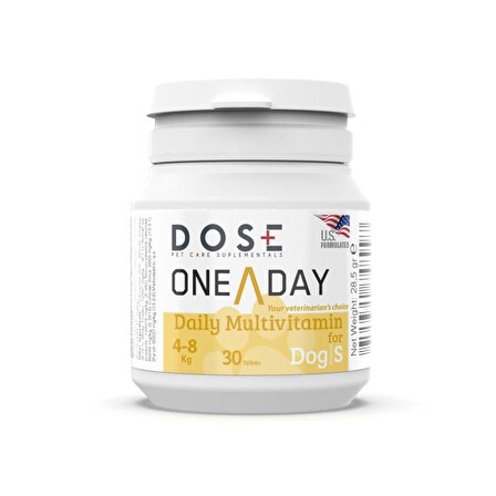 Dose One A Day Dog Köpek 4-8 Kg Arası Multivitamin 30 Tablet