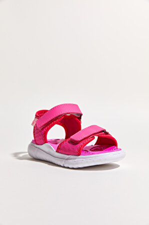 Pembe Kız Misha Cırt Cırtlı Renkli Çocuk Sandalet