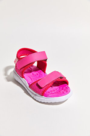 Pembe Kız Misha Cırt Cırtlı Renkli Çocuk Sandalet