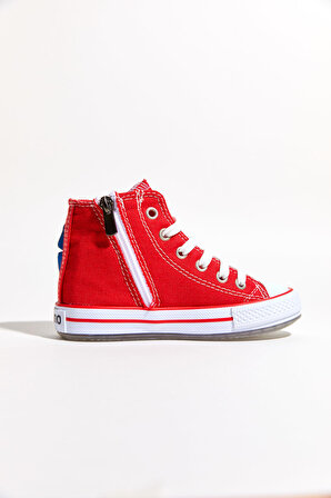 Kırmızı Kız Icon Desenli Bilekte Işıklı Çocuk Sneaker