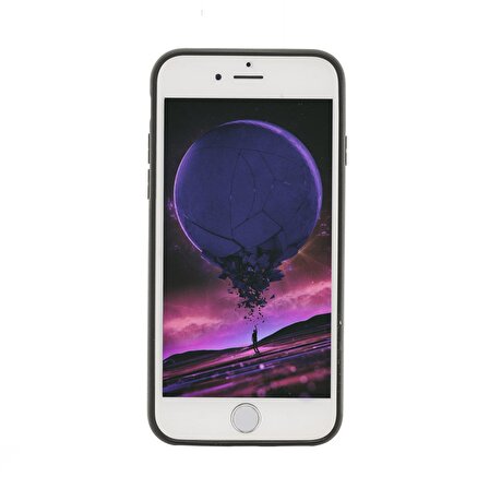 Apple iPhone 7/8/SE Capri Koyu Kahverengi Kartlıklı Deri Arka Telefon Kılıfı