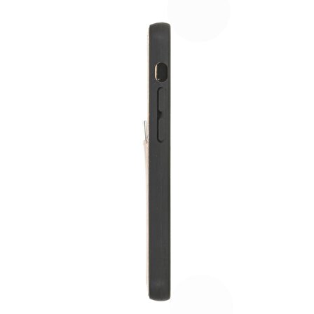 Apple iPhone 12 Mini Capri Açık Pembe Kartlıklı Deri Arka Telefon Kılıfı