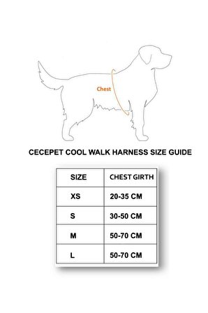 CecePet Cool Walk Harness Siyah Köpek Göğüs Tasması