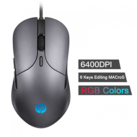 HP M280 Gaming RGB Ledli,Optical Oyuncu Mouse, 6400DPI Usb Siyah