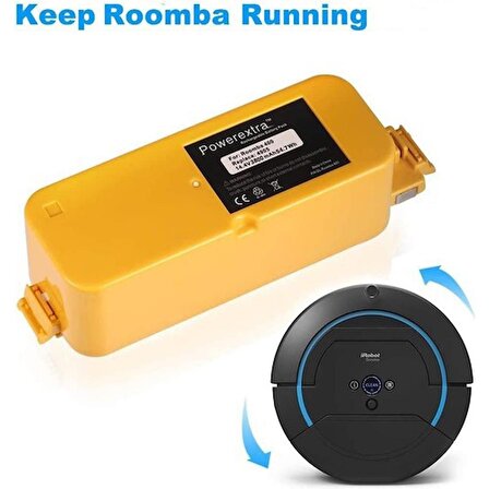 Powerextra 14.4V 3800mAh iRobot Roomba 400 Serisi Uyumlu Batarya
