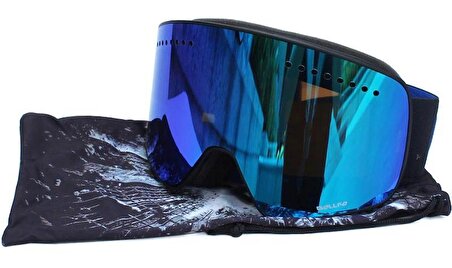 Çift Katmanlı Mavi Manyetik Lensli Anti-Sis Özellikli UV400 Snowboard Kayak Gözlüğü