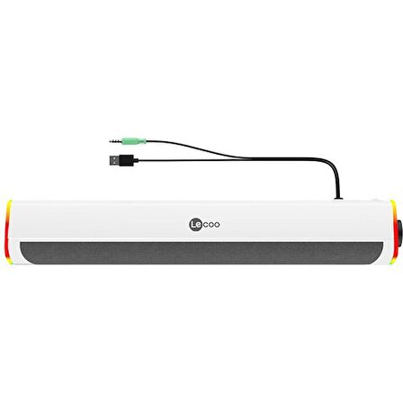 lecoo Lenovo Ds101 Rgb Işıklı Kablolu Masaüstü Soundbar Hoparlör Beyaz