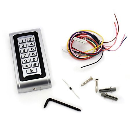SONEX Rfıd Kartlı Ve Şifreli Geçiş Sistemi-metal Şifreli Elektronik Kapı Kilidi -10 Adet Tag Gösterg