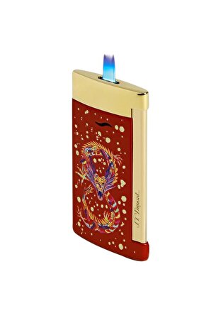 S.T. Dupont Slim 7 Burgundy Dragon Gold Puro Çakmağı 27776