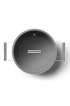 Smeg Cookware Siyah Tencere Cam Kapaklı Ckfc2611Blm